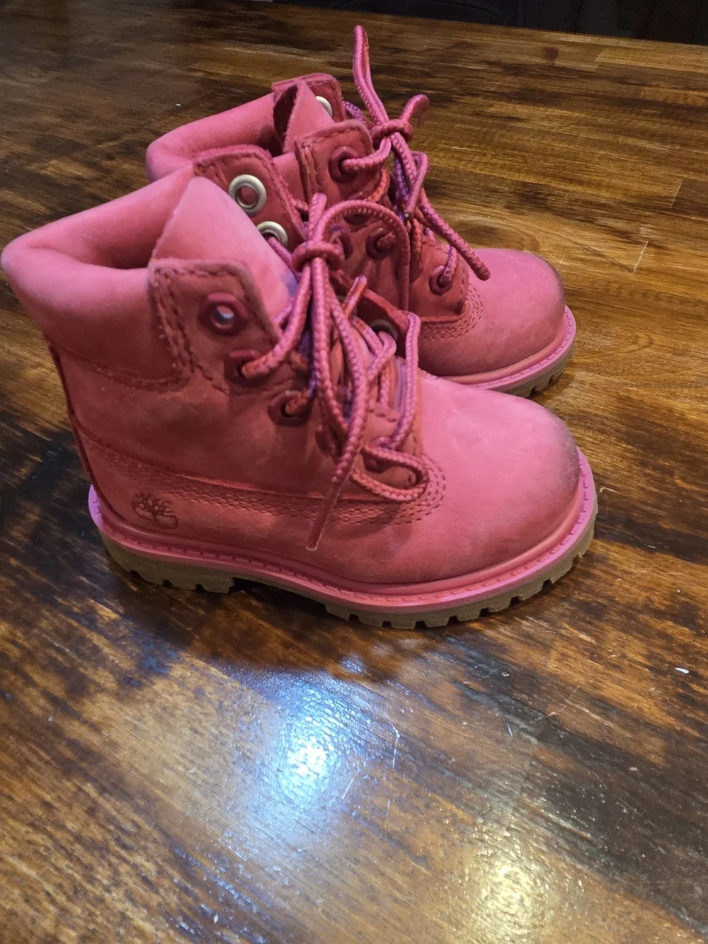Timberland Waterproof Boots Toddler Kids Hot Pink Nubuck Leather Comfort 5M 50th